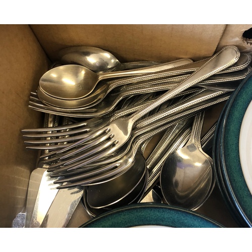 230 - Selection of Denby pottery and cutlery, overall good condition