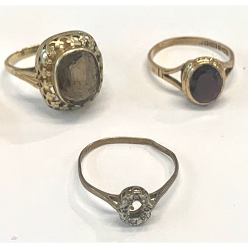 168 - 4 9ct gold stone set dress rings weight 8.6g