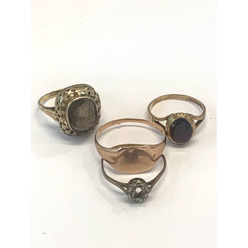 168 - 4 9ct gold stone set dress rings weight 8.6g