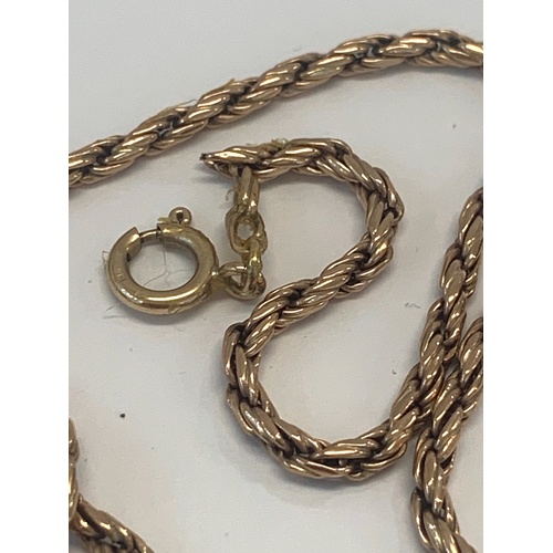 169 - 9ct gold chain age related wear to chain weight 8g