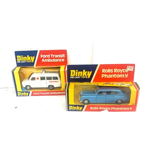 467 - Dinky Die cast, Ford Transit ambulance model 276, Rolls Royce Phantom V model 124 both in original b... 