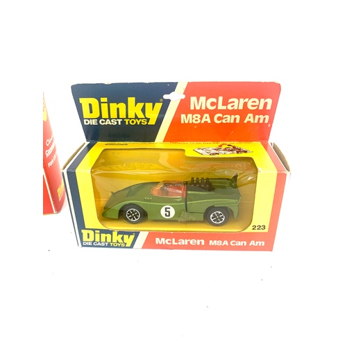 469 - Dinky Die cast, McLaren M8A Can AM model 223, Fork lift truck model 404 both in original boxes