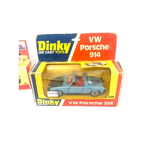 470 - Dinky Die cast, Purdeys TR7, model 112, VW Porsche model 914 both in original boxes