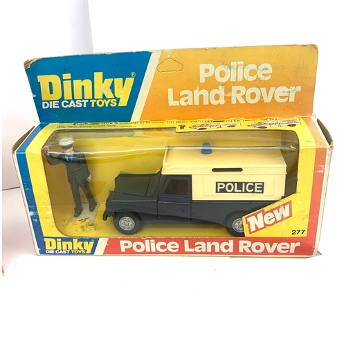 474 - Dinky Die cast, Police Land Rover model 277, Coastguard Amphibious missile launch model 674 both in ... 