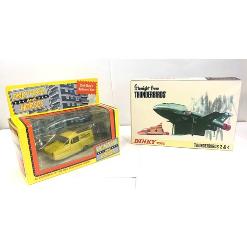 476 - 4 Tv Series themed die cast vehicles, includes Only fools and horses, Mr Bean and Thunderbirds, plea... 