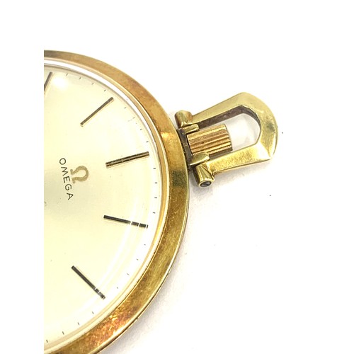 300 - Art deco slimline omega pocket watch watch winds and ticks measures approx 4mm dia not including loo... 