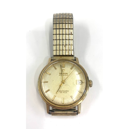 306 - Vintage 9ct gold Omega automatic Seamaster De Ville the watch is ticking but no warranty given glass... 