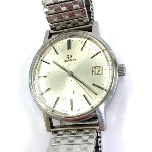 308 - Vintage 70s Omega gents wristwatch stainless steel case not working engraved on back cover please se... 