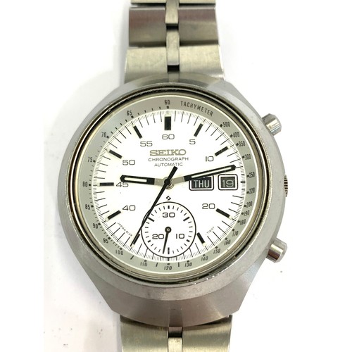 Vintage stainless steel Seiko chronograph automatic 6139-7100 watch is in  working order but no warra