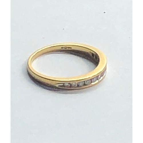 206 - 18ct gold & diamond ring weight 2.4g size l-m