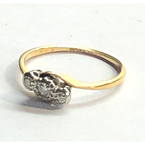 204 - 18ct gold & diamond ring weight 2.3 size O