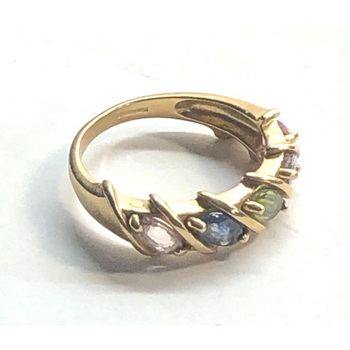 181 - 9ct gold multi stone ring weight 3.5g size n-o