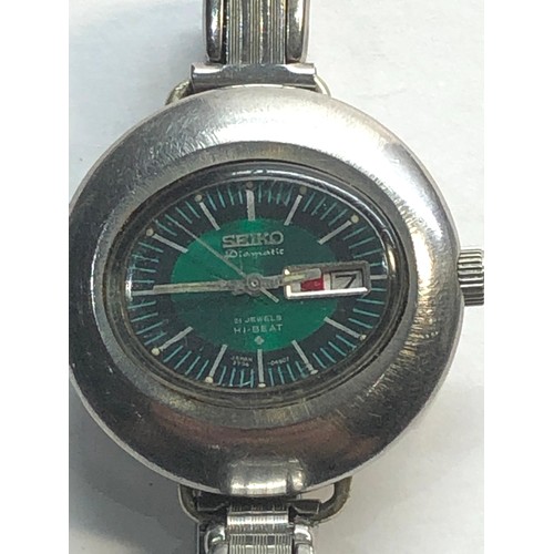 316 - vintage ladies Seiko diamatic Hi-beat wristwatch 2706-7020 watch is ticking please see image for con... 