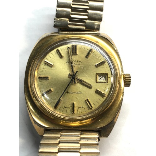 317 - Vintage gents Rotary automatic watch is ticking please see images for condition no warranty given