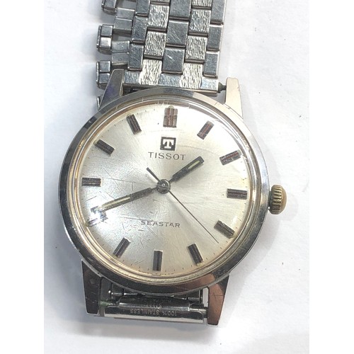 320 - Vintage gents Tissot seastar wristwatch the watch is ticking please see images for condition no warr... 