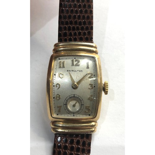 323 - Vintage gents Hamilton  wristwatch the watch is ticking but the winder does not work 10k gold filled... 