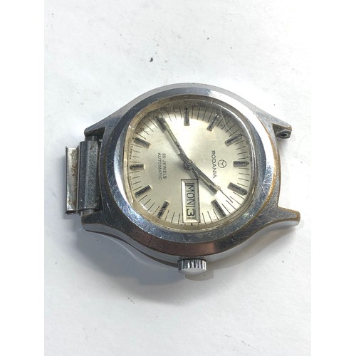 324 - Vintage gents Rodania automatic  wristwatch the watch is ticking missing lug and strap please see im... 