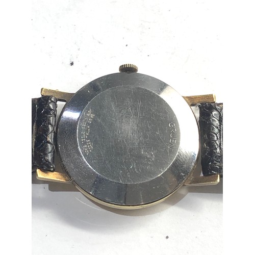 332 - Vintage gents gruen precision wristwatch the watch is ticking but no warranty given please see image... 