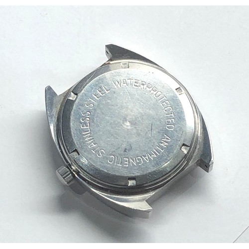 334 - Vintage gents Edox wristwatch the watch is ticking but no warranty given glass cracked missing lugs ... 