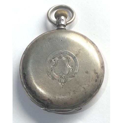 302 - Antique silver full hunter pocket watch h.williamson 
london watch winds and ticks missing glassbut ... 