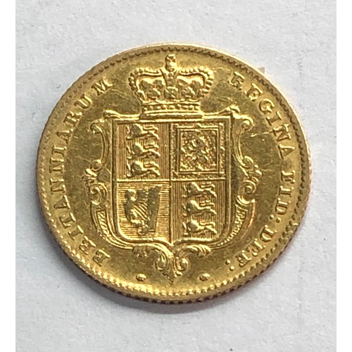 367 - 1846 victorian shield back half sovereign please see image for grade