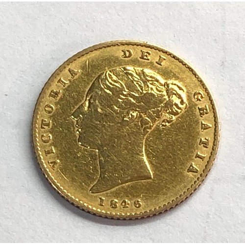 367 - 1846 victorian shield back half sovereign please see image for grade