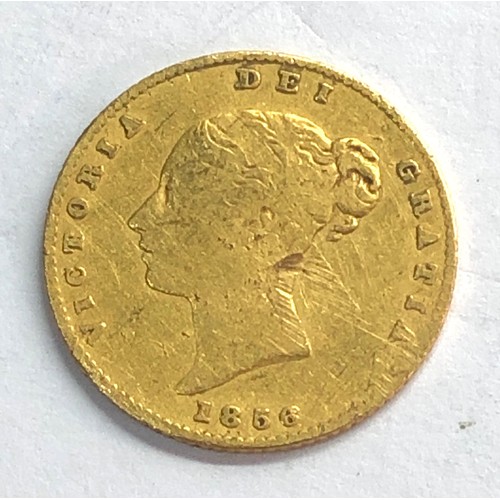 368 - 1856 victorian shield back half sovereign please see image for grade