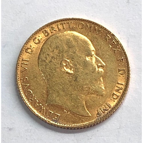 370 - 1910 Edward V11 half sovereign please see image for grade