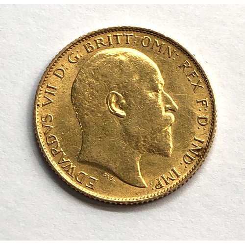 372 - 1910 Edward V11 half sovereign please see image for grade