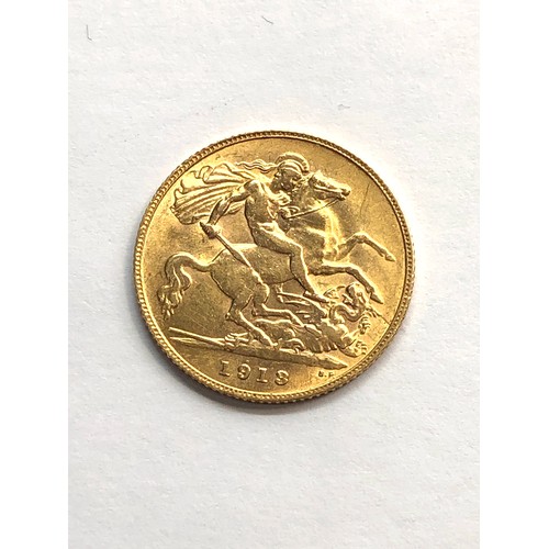 374 - 1913 George V half sovereign please see image for grade