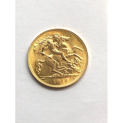 375 - 1912 George V half sovereign please see image for grade