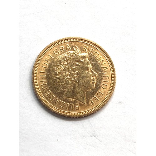 377 - 2000 Elizabeth 11 half sovereign please see image for grade