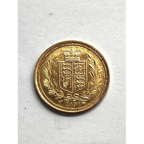 380 - 2002 Elizabeth 11 half sovereign please see image for grade