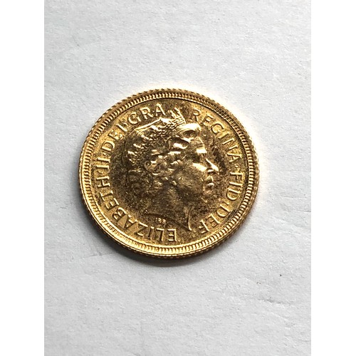 380 - 2002 Elizabeth 11 half sovereign please see image for grade