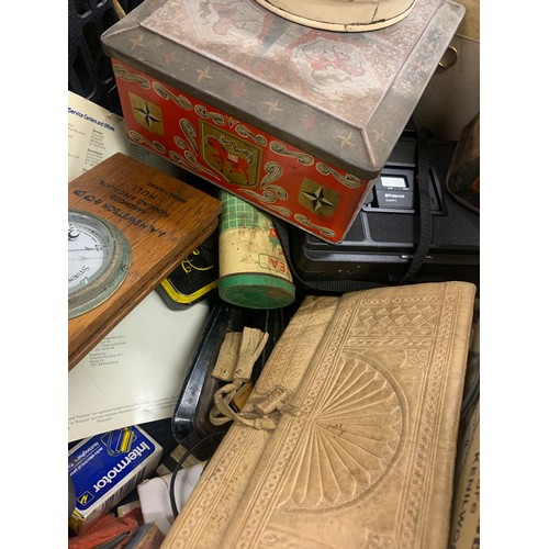 313 - Box of miscellaneous items, vintage boxes etc