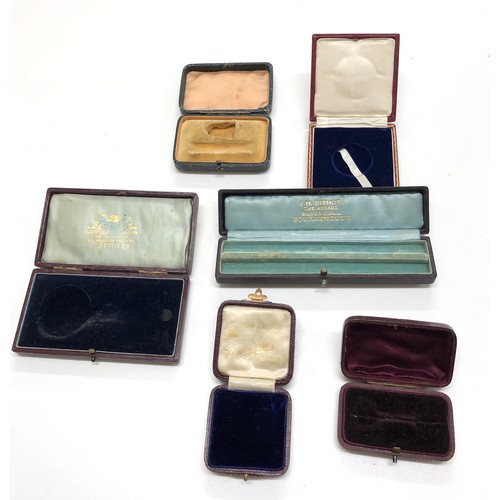 298 - Collection of 6 antique / vintage jewellery boxes age related wear please see images for details