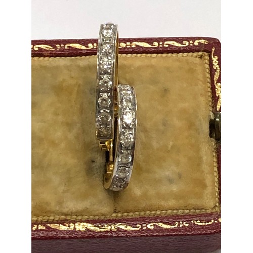 222 - 18ct gold diamond earrings