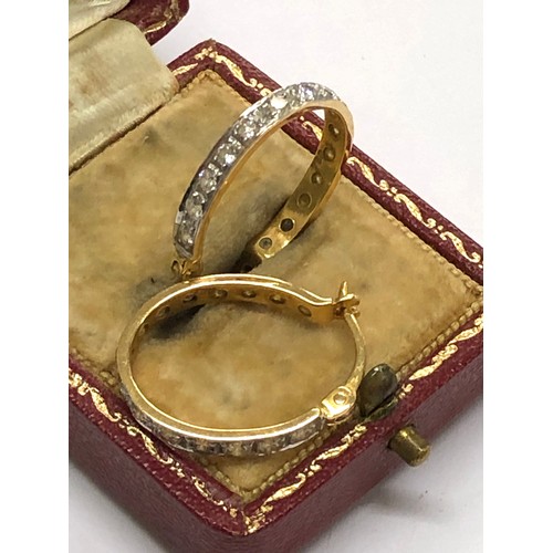 222 - 18ct gold diamond earrings