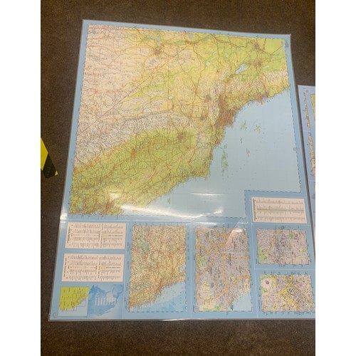 271 - 3 large double sided ordnance laminated maps, each map measures approximately 4ft by 3ft