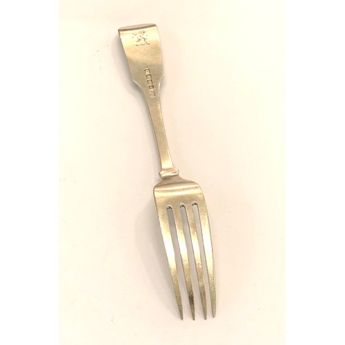 33 - Antique Georgian Irish silver table fork weight 66g