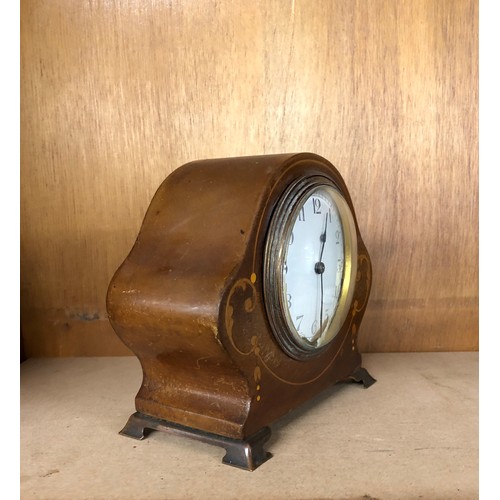 77 - Inlaid small antique mantle clock