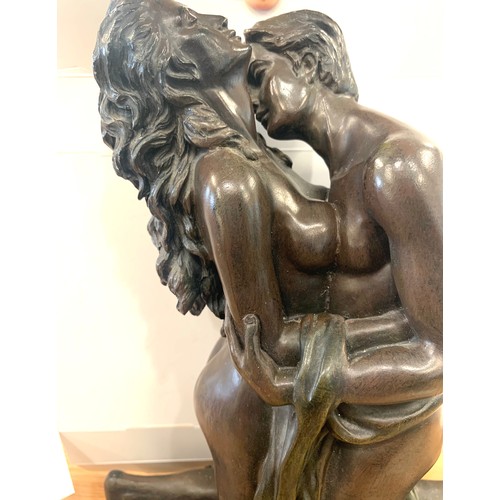 243 - The lovers statue, overall good condition however slight chips to base, signed Crosa 1988