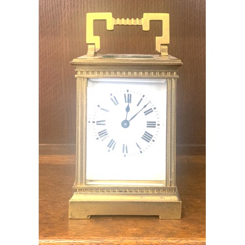 391 - Vintage brass carriage clock, non working order