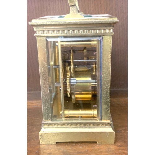 391 - Vintage brass carriage clock, non working order