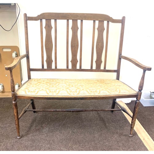 422 - Edwardian salon sofa, good overall condition, approximate measurements: Height: 39 inches, 43 Width ... 