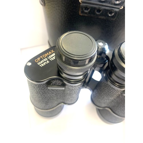 130 - Pair of Optimax, cased 20 x 50 field binoculars