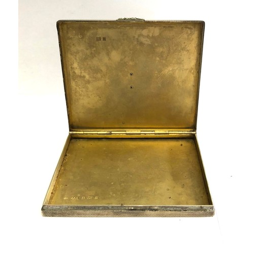 156 - Silver and enamel military cigarette case, Birmingham silver hallmarks, weight 151g