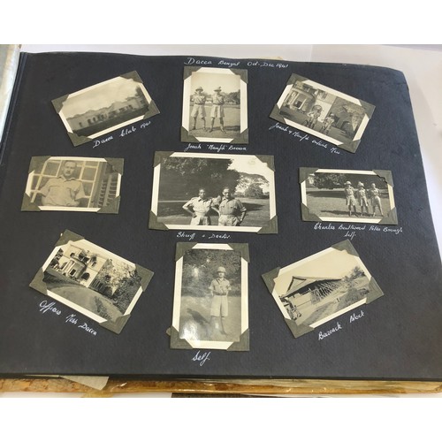 361 - Photograph album containing India 1941-44 military photos, etc please see images