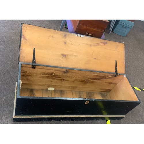 431 - Victorian painted pine, blanket box, overall good antique condition, Height 17 inches, 48 inches, De... 