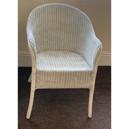 436 - Lloyd loom chair and side table